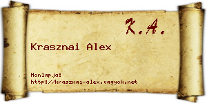 Krasznai Alex névjegykártya